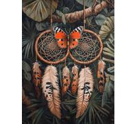 Dream Catcher Diamond Art Kits Adults, Diamond Painting Leaf Crystal Art Kits for Adults Kids DIY 5D Square Full Drill Gem Dots Embroidery Paintings Crafts Picture, Room Decor Gifts 60x80cm 2q-155
