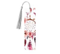 Dream Catcher Flower Bookmark Bohemian Feather Wooden Bookmark with Tassel Book Mark for Women Men Reading Page Markers Gifts for Book Lovers