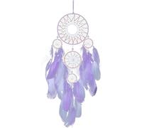 Dream Catcher for Girls - Handmade Wall Ornament Five Rings | Blessing Bedroom Nursery Home Decor Boho Wall Hangings