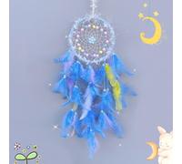 Dream Catcher,Handmade LED Dream Catchers for Bedroom Hanging Decorations Ornaments Craft for Girl Bedroom Accessories Blessing Gift(Navy blue)