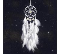 Dream Catcher, Handmade White Dream Catcher with Daisy & Feathers & Pearls, Boho Wall Hanging Art Decor for Home Office Window - Unique Gift for Birthday, Housewarming, Wedding