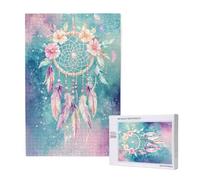 Dream Catcher Jigsaw Puzzles for Adults 500, Flower Puzzles for Adults Wooden, Funny/Difficult/Impossible/Challenging Decompression Games, As a Birthday for Women and Men M-1316