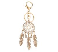 Dream Catcher Key Ring - Dream Catcher Bag Charm with Rhinestones | Fashion Feather Charm, Lucky Ornament for Women and Girls, White, Refer to description