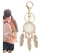 Dream Catcher Keychains | Dream Catcher Bag Charm with Rhinestones,Lucky Ornament, Feather Charm, Cute Decoration for Bag, Purse, Backpack