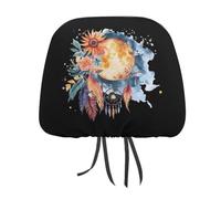 Dream-catcher Moon And Sun Funny Car Headrest Covers Head Rest Protector for Auto Front Seat Universal Interior Accessories 1 PCS