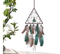 Dream Catcher - Natural Green Pendant | Indian Handmade Decorative Hanger, Triangle Decorative Mysterious Wall Hanging For Bedroom And Kids Room