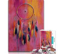 Dream Catcher Oil Painting Jigsaws 1000 Pieces for Adults,Staycation Kill Time Every Piece Is Unique - Challenging Family Fun Game (38x26cm)