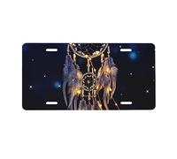 Dream Catcher Print License Plate Aluminum Car Plate Universal Car Tag For Car Decoration 15 * 30 cm