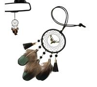 Dream Catcher Rear View Ornament - Handmade Set Pendant, Breezeweave Charm, Natural Fiber Loopcraft Motif | Hand Tied Suspension Aura Amplifier for Vehicle Interiors with