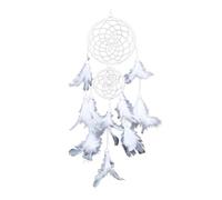 Dream Catcher Room Decor Feather Weaving Catching Dream Angle Wind Chimes Mascot for Bedroom(B)