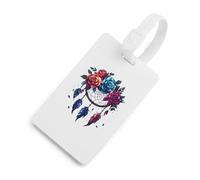 Dream Catcher Roses Luggage Tags with Name ID Card TPU Travel Bag Tag for Suitcases