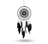 Dream Catcher Wall Decor Handmade Feather Dreamcatcher with Bead Feathers Wall Hanging Ornament 19.7×8.1 inch Boho Crochet Lace Dream Catchers Craft Dreamcatcher for Decoration