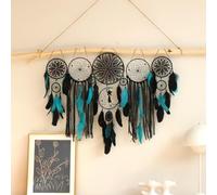 Dream Catcher Wall Decor Set of 5 - Large Dream Catchers with Moon & Wolf Designs for Bedroom, Nursery, Wedding - Native American Indian Inspired Wall Hanging Decor for Boys, Girls, Adults"