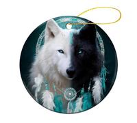 Dream Catcher White Wolf Black Wolf Cute Christmas Pendants 1 Pcs