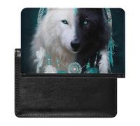 Dream Catcher White Wolf Black Wolf Passport Covers with Card Slots