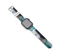 Dream Catcher White Wolf Black Wolf Silicone Smartwatch Replacement Bands Compatible with IWatch Wristbands Strap