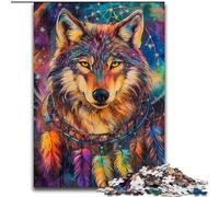 Dream Catcher Wolf 1000 Piece Jigsaw Puzzles for Teenagers, Family Entertainment Toys Is Ideal As A Gift for The Whole Family (size 26x38cm)