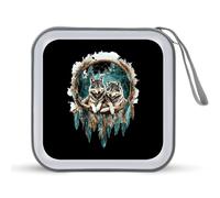 Dream-catcher Wolf 40 Capacity CD Case Hard Plastic Portable Travel DVD Cases Protective Storage Organizer Binder