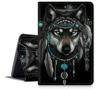 Dream Catcher Wolf Case for 8.3 inch Apple iPad Mini 6 2021Release (6th Generation), Shockproof PU Leather Folding Adjustable Stand Case with Auto Sleep/Wake for ipad Mini 6