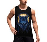 Dream-Catcher Wolf Fashion Tank Top Men Sleeveless T Shirts Summer Workout Vests 5XL