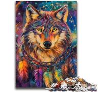 Dream Catcher Wolf Jigsaw Puzzles for Adults 1000 Jigsaws,Challenging Game And Family Play Wall Decoration Unique Birthday And Xmas Gifts (50x75cm)