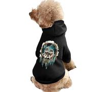 Dream-catcher Wolf Small Dog Hoodie Warm Lightweight Pullover Sweatshirt Pet Puppy Hooded Outfits M