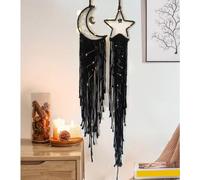 Dream Catchers Black Moon Star Dream Catcher with Lights-Macrame Dreamcatcher Bedroom Wall Decor,Dream Catcher Girls Room Decor Teenager,Moon Gifts Dream Catchers for Boys Mom Gift for Women