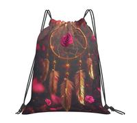 Dream Catchers Pink Roses Gym Bag Versatile Sport Sack Durable Swimming Bag For Holiday Party Beach 36X42Cm