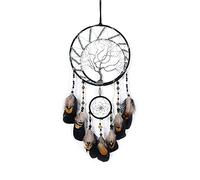 Dream Catchers Tree of Life Black Dreamcatchers with Feather Bead Handmade Wall Hanging Ornaments for Bedroom Home Decor Blessing Gift Wedding Party