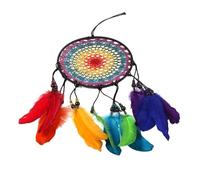 Dream Catchers, Wedding Decoration, Handmade Versatile Pendant | Rainbow Dream Catcher Wind Chime Decorative Feathers Beautiful Vivid Feathers Charming Dream Catcher Ornament