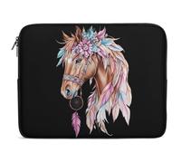 Dream Catching Horse Laptop Sleeve Multi Size Computers Notebook Zippered Protective Bag for Office Travel Camping