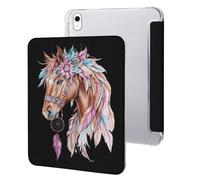 Dream Catching Horse Tablet Case with Pencil Holder Compatible with iPad 9th/ 8th/ 7th Lightweight Hard Protective Cover