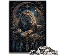 Dream Catching Net Lion Jigsaw Puzzles for Teenagers 1000,Challenging Game And Family Play with Fully Interlocking Randomly Shaped Pieces (50x75cm)