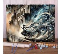 Dream City Girl Paint by Number for Adults,with Framed DIY Oil Painting Kits on Canvas with Paint Brushes and Acrylic Pigment Art Painting for Home Decor Gift 60x75 cm