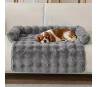 Dream Cloud Pet Sofa Bed, Comfortable Dog Beds, Cozy Rabbit-Velvet Non-Slip Washable Fluffy Plush Pet Mat for Small Medium Dogs & Cats (Dark gray(29.5 * 29.5in))