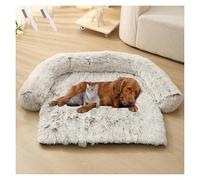 Dream Cloud Pet Sofa Bed for Dogs Cats, 2026 Washable Removable Calming Fluffy Plush Mat for Furniture Protector, Long Fur Non-Slip, for Small/Medium/Large Home Pets(Black,XL: 47.2*37.4IN)