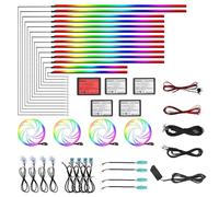 Dream Color Acrylic Interior Car Ambient Light Kit, Bphuny 30 in 1 593 LEDs Fiber Optic Multiple Modes Decoration Atmosphere Lights with Music Dynamic Rainbow Rhythm, RGB Neon Lights for All Cars