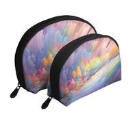 Dream Colorful Portable Shell Cosmetic Bag Set - Travel Makeup Organiser with Zipper & Inner Compartments