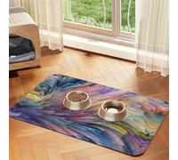 Dream Colorful Printed Pet Bowl Mats, Non-Slip And Tasteless Dog And Cat Feeding Mats