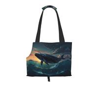 Dream Core Whale Printed Portable Foldable pet Shoulder Bag, Suitable for Carrying Small Pets