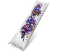 Dream Cushion Covers 20x60in Pillow Cases Flower Pillowcase Waterproof Velvet Decorative Pillows with Double Sided Printing and Smooth Invisible Zipper for Sofa Room Decor Bedroom Bed Decor, Model1556
