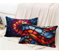 Dream Cushion Covers 60x80 cm Set of 2, Red Rectangle Cushion Covers Waterproof Linen Sofa Cushions with Invisible Zipper Bedroom Accessories Decorative Pillows for Room Decor, Gifts -lsy2501214