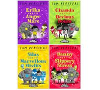 Dream Defenders Series 4 Books Collection Set by Tom Percival (Erika and the Angermare, Chanda and the Devious Doubt, Silas and the Marvellous Misfits, Danny and the Slippery Stress)
