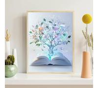 Dream Diamond Art 5D Tree Diamond Painting Kits for Adults Full Round Drill, Crystal Rhinestone Embroidery Kit, DIY Paint by Numbers Cross Stitch Gem Art, Home Wall Decor Gifts 40x60cm/16x24inch,z@912