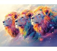 Dream Diamond Art Kits Adults, 5D Lion Diamond Painting, DIY Full Drill Crystal Art Embroidery Kit for Beginners, Gem Arts and Crafts for Adults, Home Decor Gifts, Hobbies for Women 90x120cm 0Y-1204