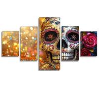 Dream Diamond Art Kits Adults Diamond Painting Skeleton 5 Pack, DIY Full Round Drill Gem Art for Adults Craft Kits for Kids, 5D Rhinestone Mosaic Kit for Home Wall Decor, Gift Ideas 48x100in, Model575