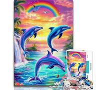 Dream Dolphin 1000 Pieces Jigsaw Puzzles for Adults And Teens,Toys Educational Games Stress Relieving Wall Decoration (38x26cm)