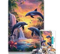 Dream Dolphin Jigsaw Puzzles for Adults 1000 Piece Puzzle,for Educational Game Challenge Toy Unique Home Decor And Gifts (38x26cm)