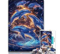 Dream Dolphin Jigsaw Puzzles for Teenagers 1000 Pieces,Learning Educational Toys Family Games Birthday Present,Gifts (38x26cm)