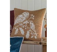 Dream & Drapes Ochre Woodland Owls 43 x 43cm Fleece Cushion Ochre